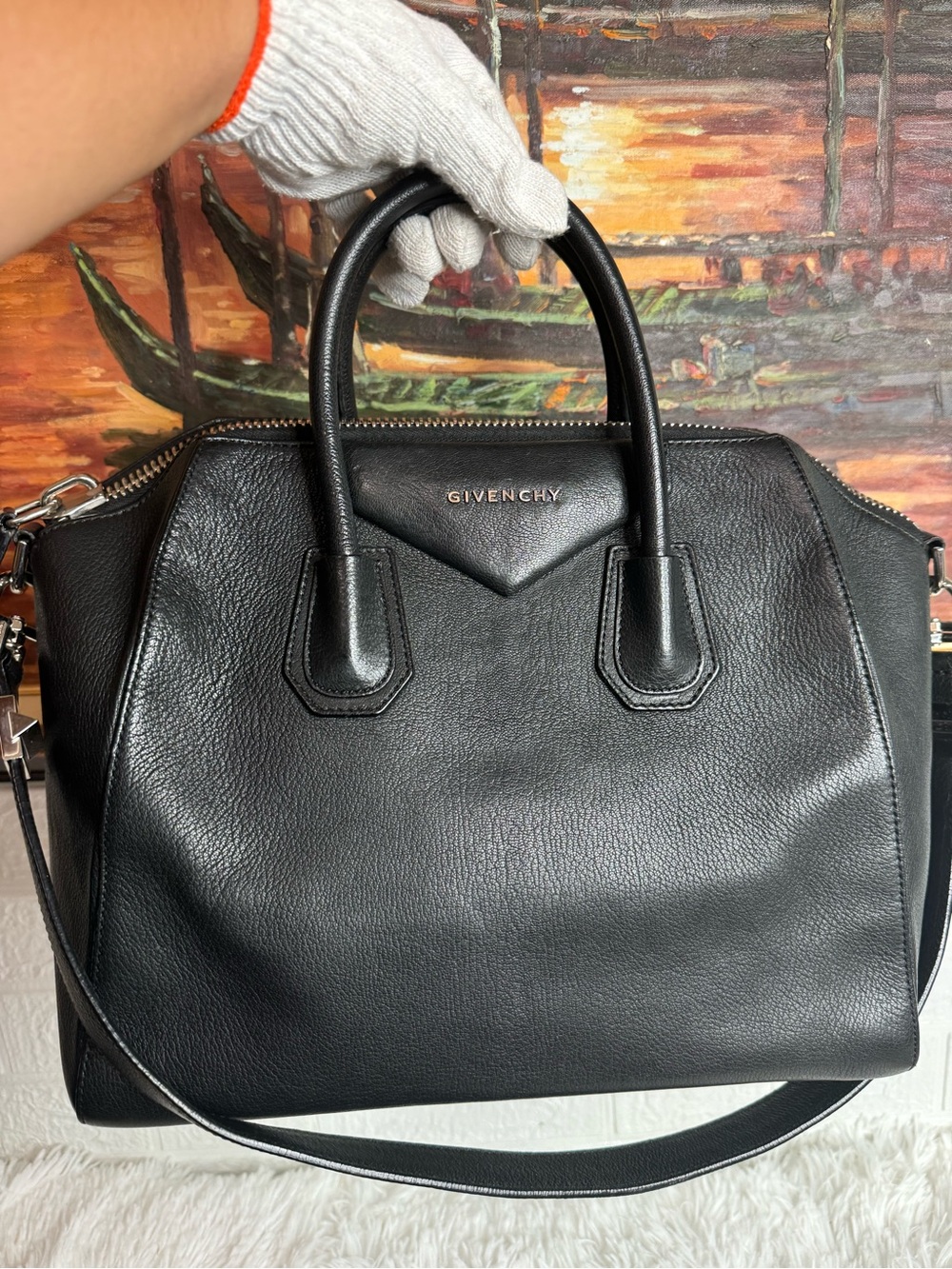 Givenchy Leather Satchel Bag Antigona Black